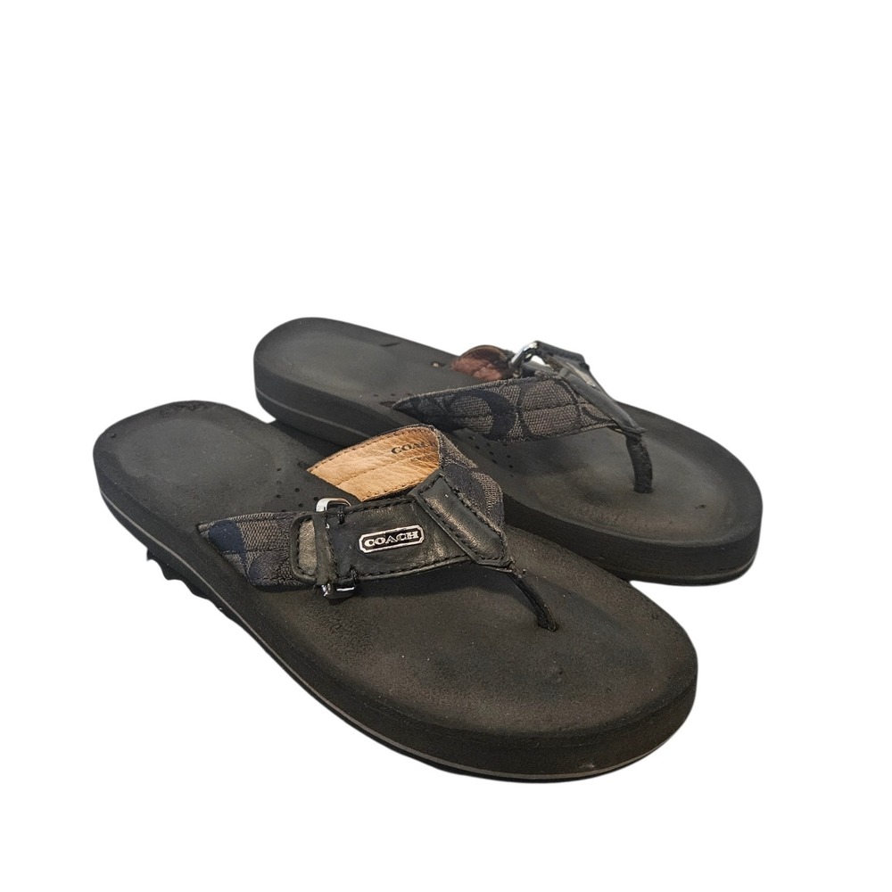 Coach Jada Flip Flops Sandals‎ in Black Women's Size 7